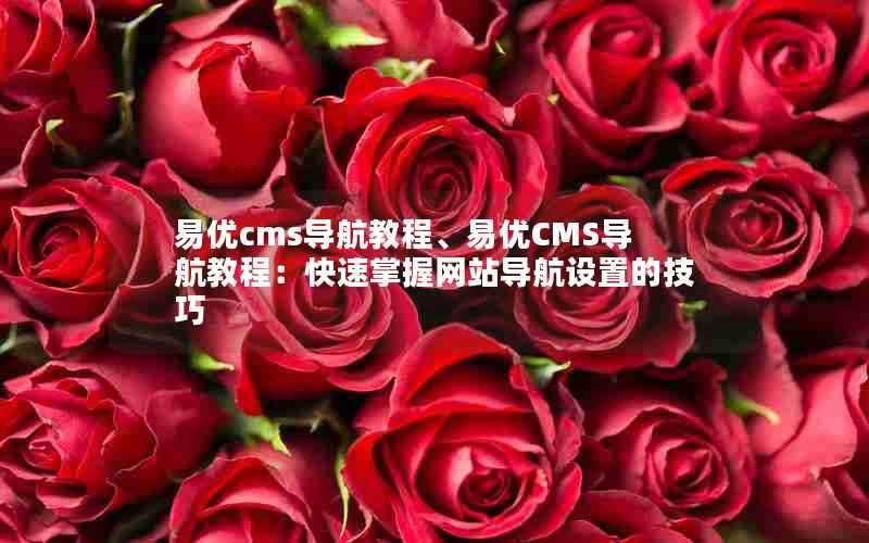 易优cms导航教程、易优CMS导航教程：快速掌握网站导航设置的技巧