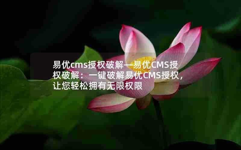 易优cms授权破解—易优CMS授权破解：一键破解易优CMS授权，让您轻松拥有无限权限