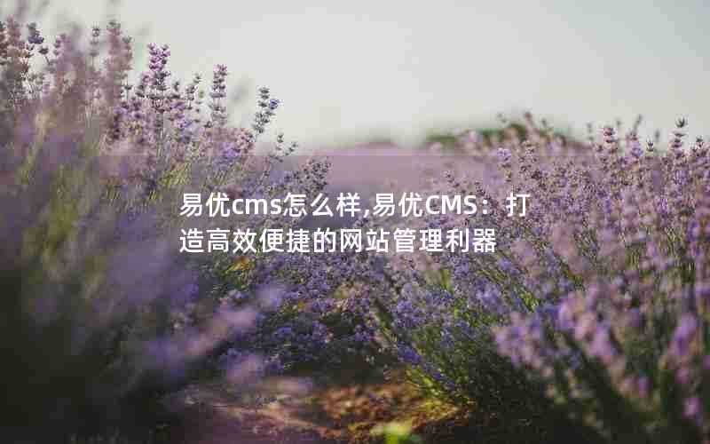 易优cms怎么样,易优CMS：打造高效便捷的网站管理利器