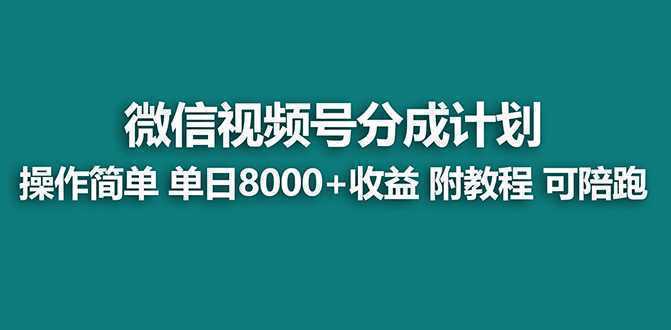 【蓝海项目】视频号分成计划最新玩法，单天收益8000+，附玩法教程