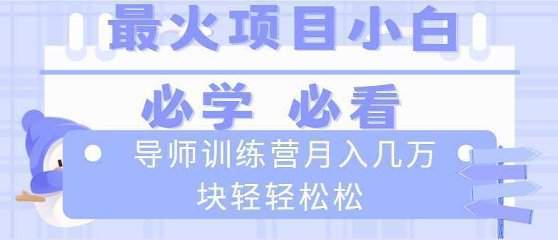 导师训练营互联网最牛逼的项目没有之一，新手小白必学，月入2万+轻轻松松