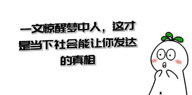 某公众号付费文章《一文 惊醒梦中人，这才是当下社会能让你发达的真相》