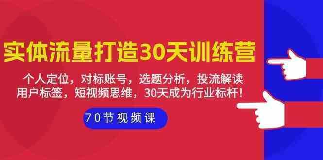 实体-流量打造-30天训练营：个人定位，对标账号，选题分析，投流解读-70节