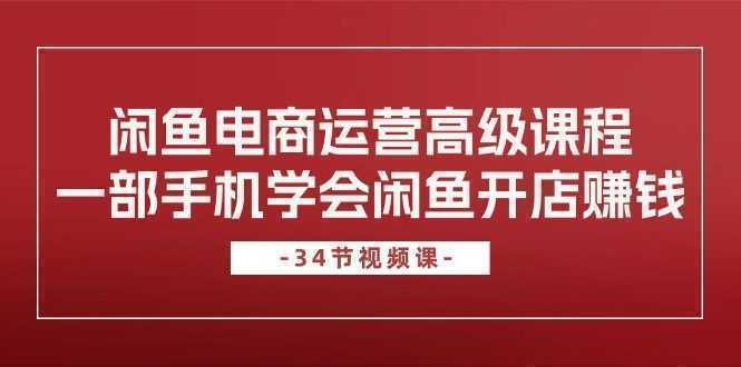 闲鱼电商运营高级课程，一部手机学会闲鱼开店赚钱