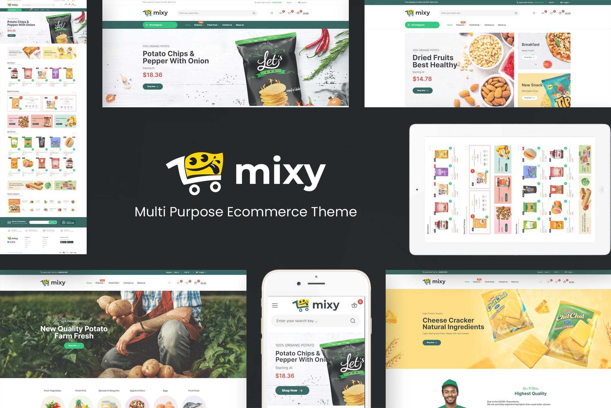 Mixy – 有机食品外贸商城跨境电商在线商店 WordPress 主题