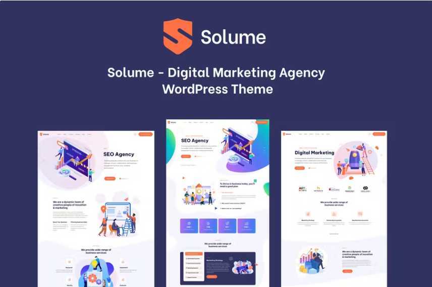 数字营销 WordPress 主题 – Solume