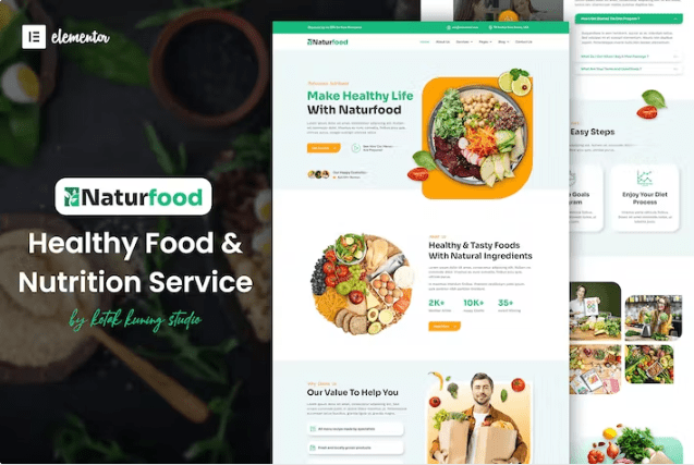 Naturfood – 健康食品和营养专家 Elementor 模板套件