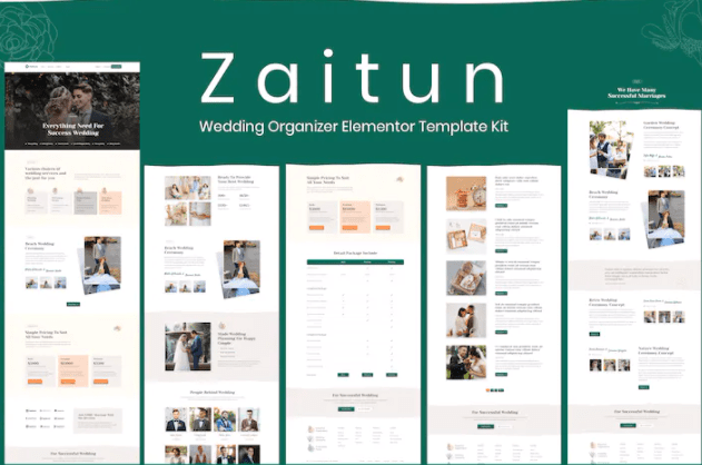 Zaitun – 婚礼组织者 Elementor 模板套件