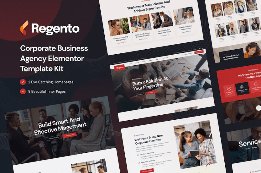 Regento – 商业机构 Elementor 模板套件