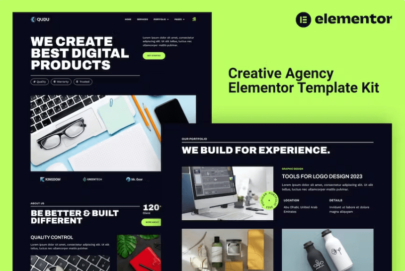 Qudu – Creative Agency Elementor Pro 模板套件