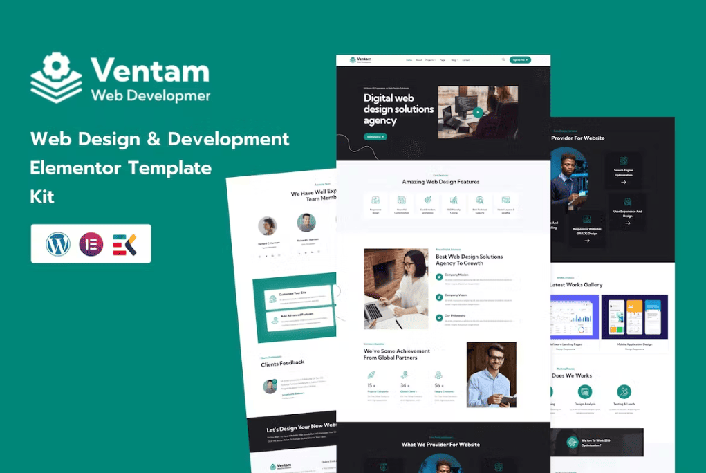 Ventam – 网页设计机构 Elementor 模板套件