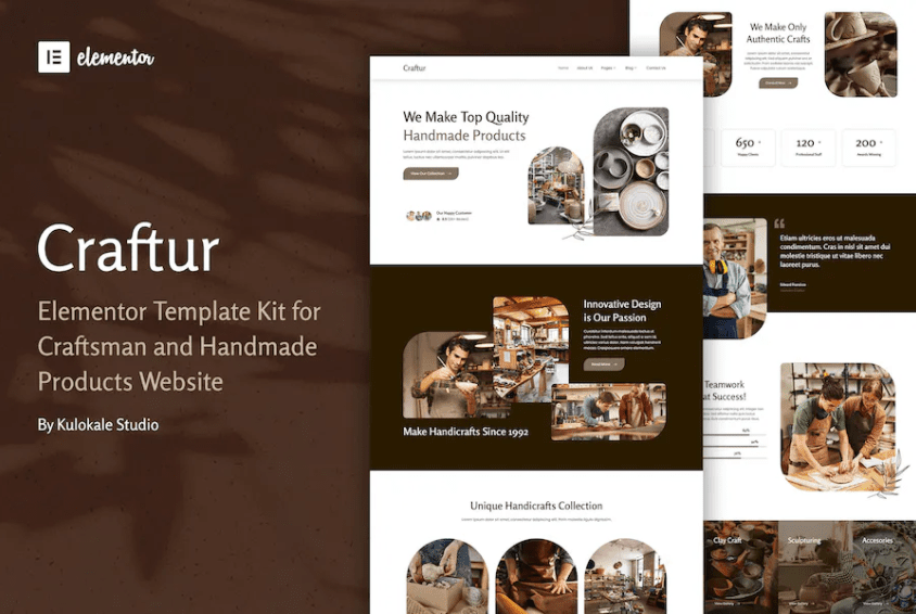 Craftur – 工匠和手工制品 Elementor 模板套件