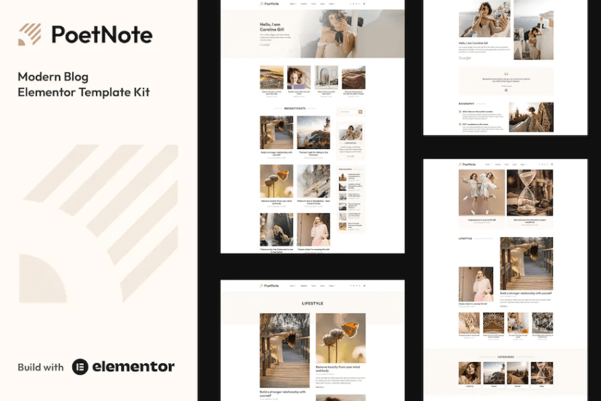 PoetNote-现代博客Elementor Pro模板套件