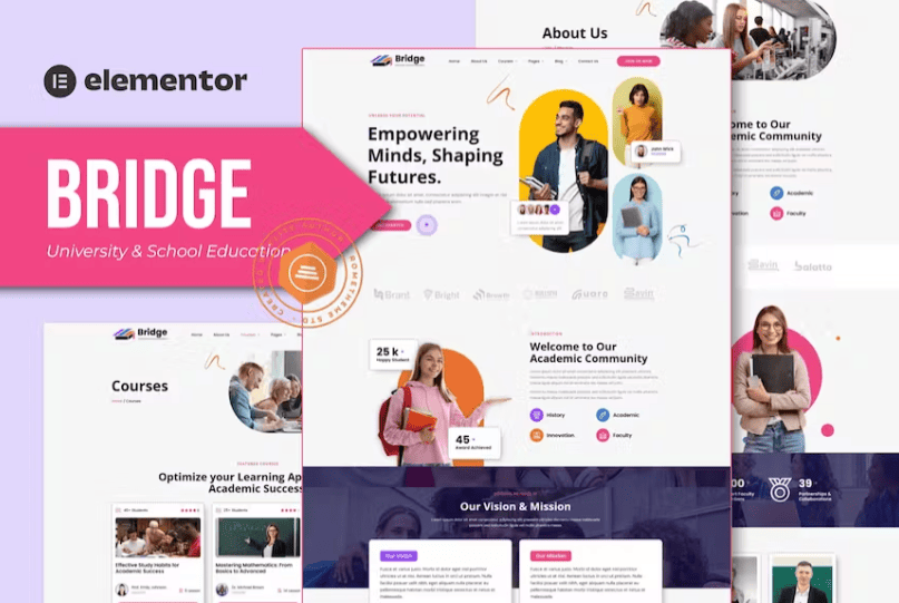 Bridge – 大学和学校教育 Elementor 模板套件