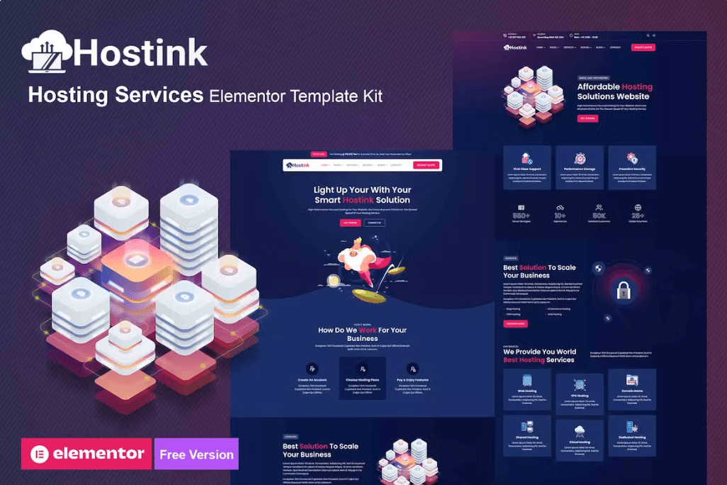 Hostink – 托管服务 Elementor 模板套件