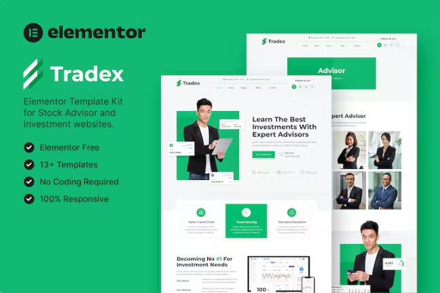 Tradex – 股票顾问和投资 Elementor 模板工具包