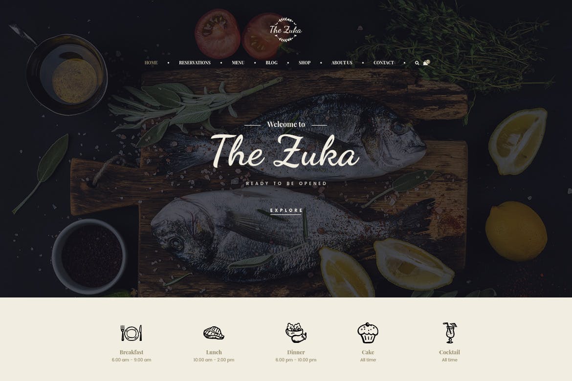 Zukares – 餐厅和咖啡馆食品 Elementor Template Kit