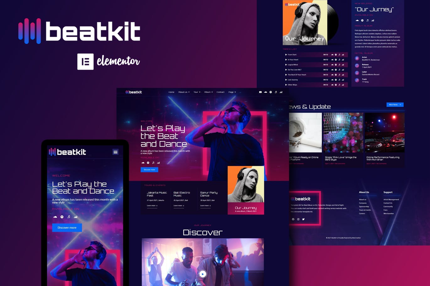 BeatKit – 音乐活动 Elementor Template Kit