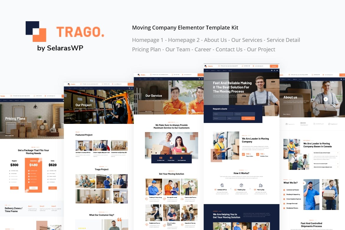 Trago | 搬家公司  Elementor Template Kit