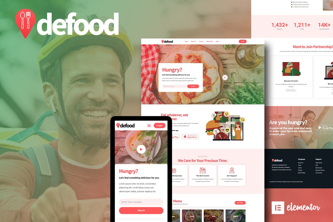 DeFood – 外卖 Elementor Template Kit