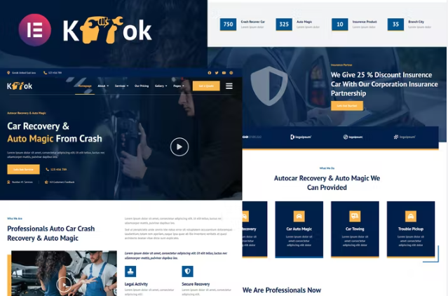 Ketok – 汽车细节和维修业务 Elementor Pro 模板套件