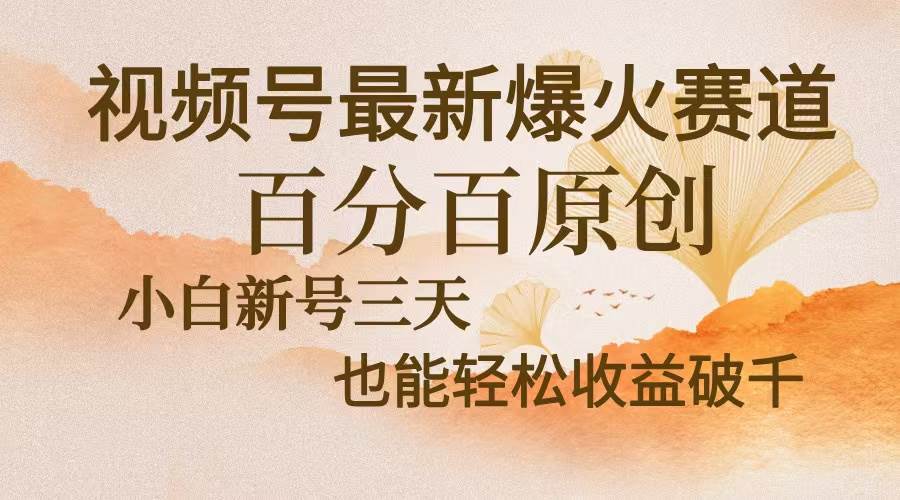 视频号最新爆火赛道，中老年粉深信不疑，百分百原创，新号三天收益轻松…