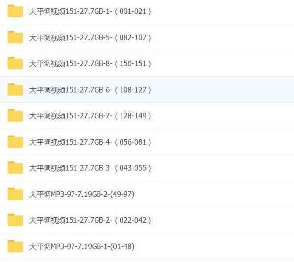 大平调mp3、mp4打包下载,全套视频教程学习资料通过百度云网盘下载 