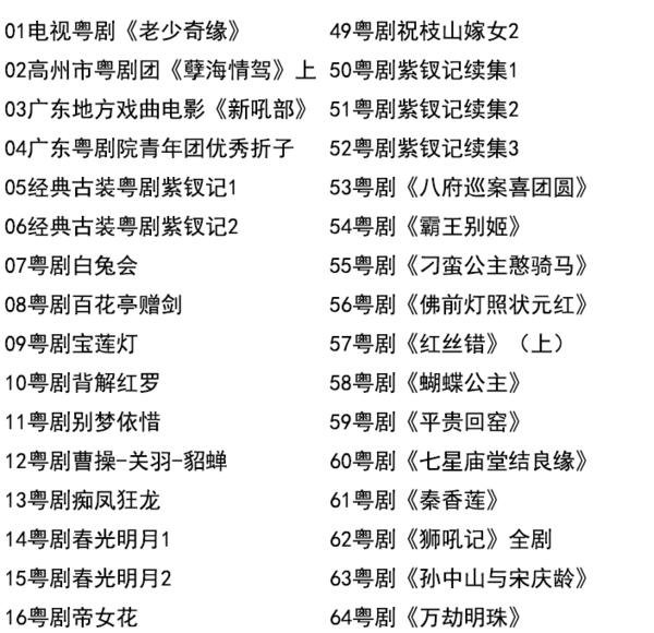 粤剧MP3、视频、电影大全,全套视频教程学习资料通过百度云网盘下载 